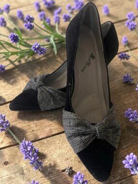 Bellini 2.5 inch Heels Pumps Charm Plaid Bow‎ size 6